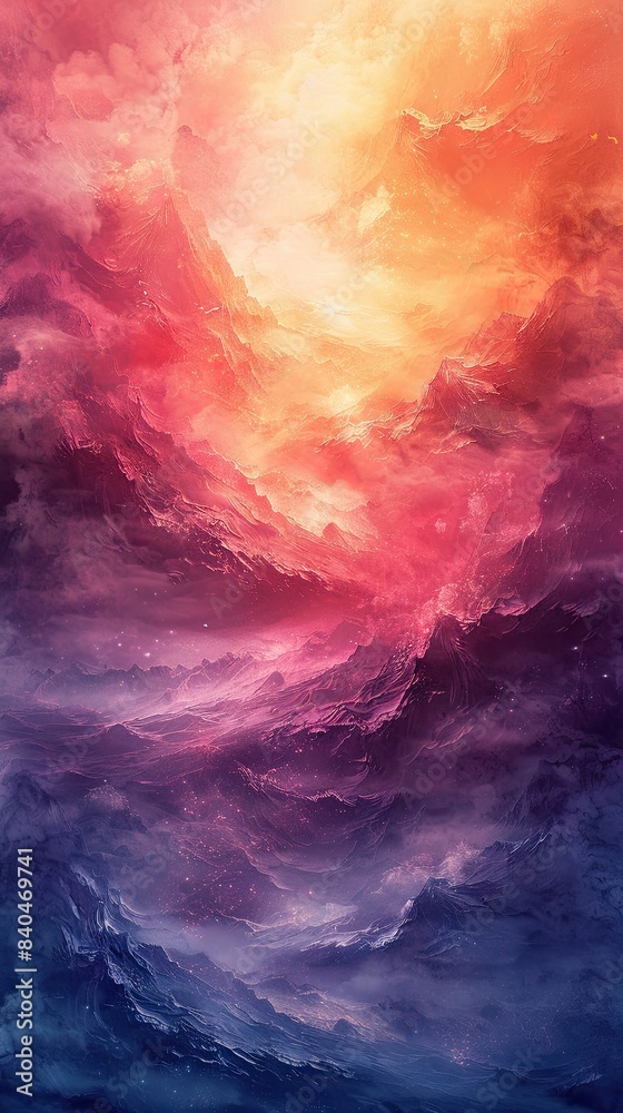 Watercolor illustration of mountains and sky. Abstract background for your design Watercolor illustration of mountains and sky. Abstract background for your design