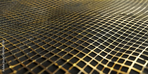 Golden Grid Pattern Abstract Background