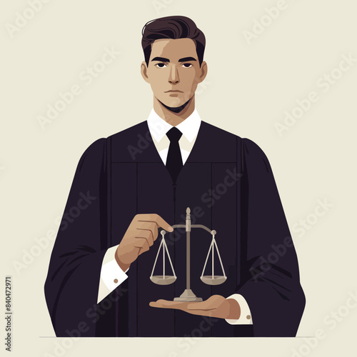 illustration of a judge holding the scales of justice