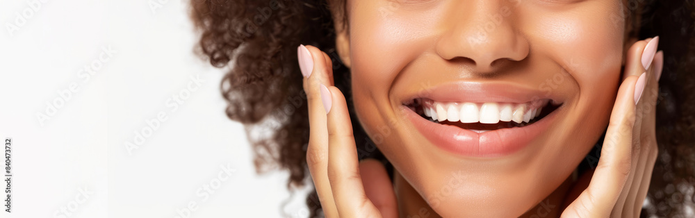 Close up portrait of a beautiful woman with perfect clean Close up portrait of a beautiful woman with perfect clean