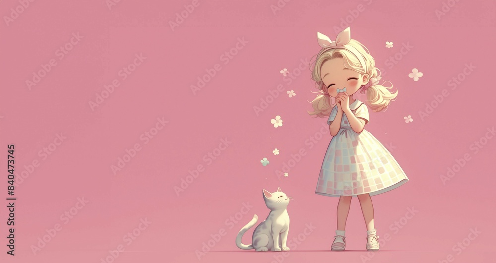 소녀와 고양이 소녀와 고양이