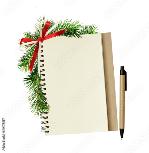 Empty notebook and pen with...