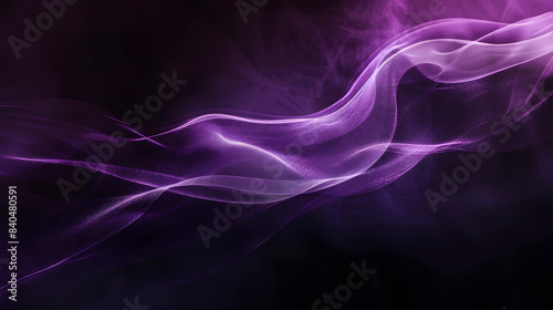 Abstract purple smoke on black background.