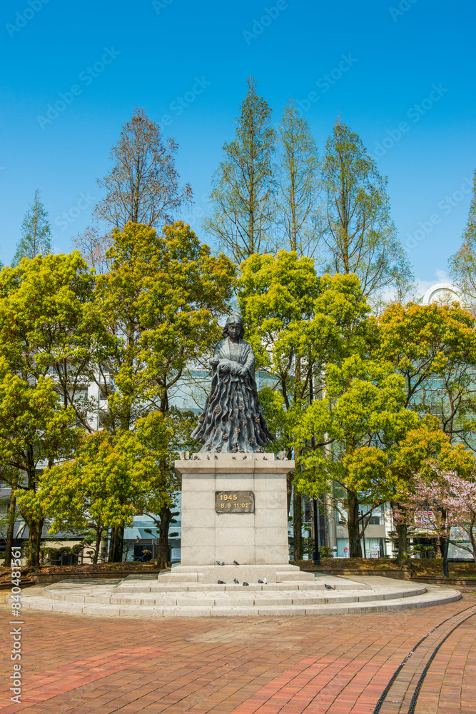 Statue in the Nagasaki Peace Park, Nagasaki, Kyushu Statue in the Nagasaki Peace Park, Nagasaki, Kyushu