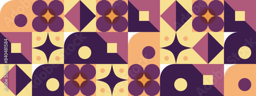 Mosaic geometric seamless pattern banner background