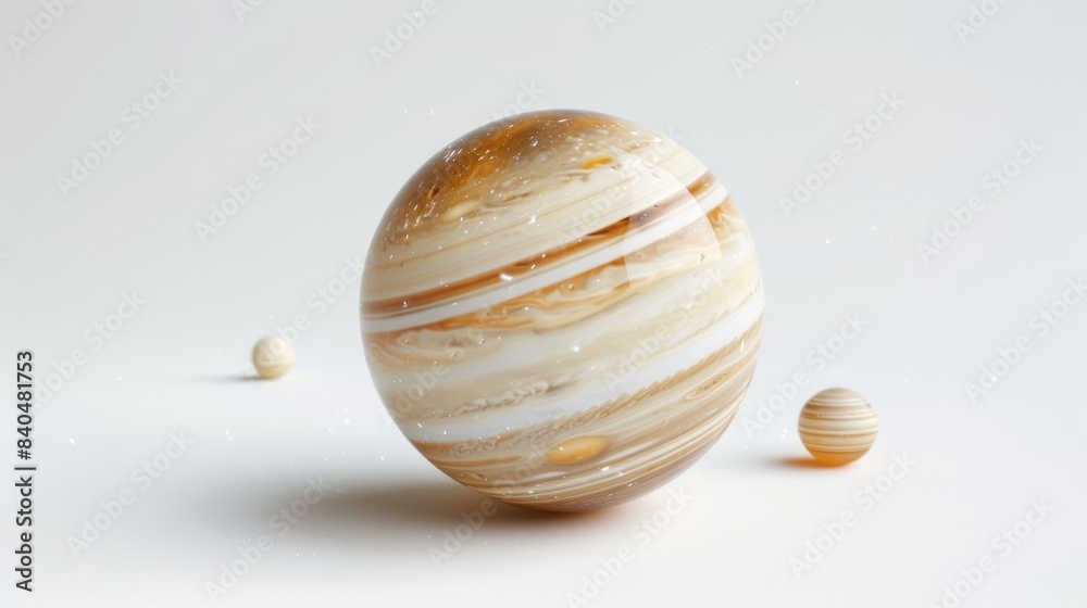 A visually stunning image of three planets, with intricate details, highlighting the beauty of the universe against a plain background. A visually stunning image of three planets, with intricate details, highlighting the beauty of the universe against a plain background.