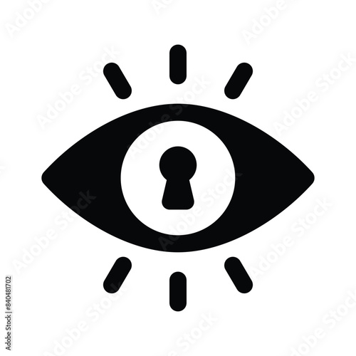 Human eye having keyhole concept vector of secure monitoring