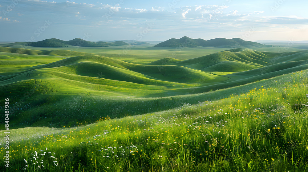An ultra HD view of a nature alvar at sunrise, the light casting long shadows and highlighting the unique terrain An ultra HD view of a nature alvar at sunrise, the light casting long shadows and highlighting the unique terrain