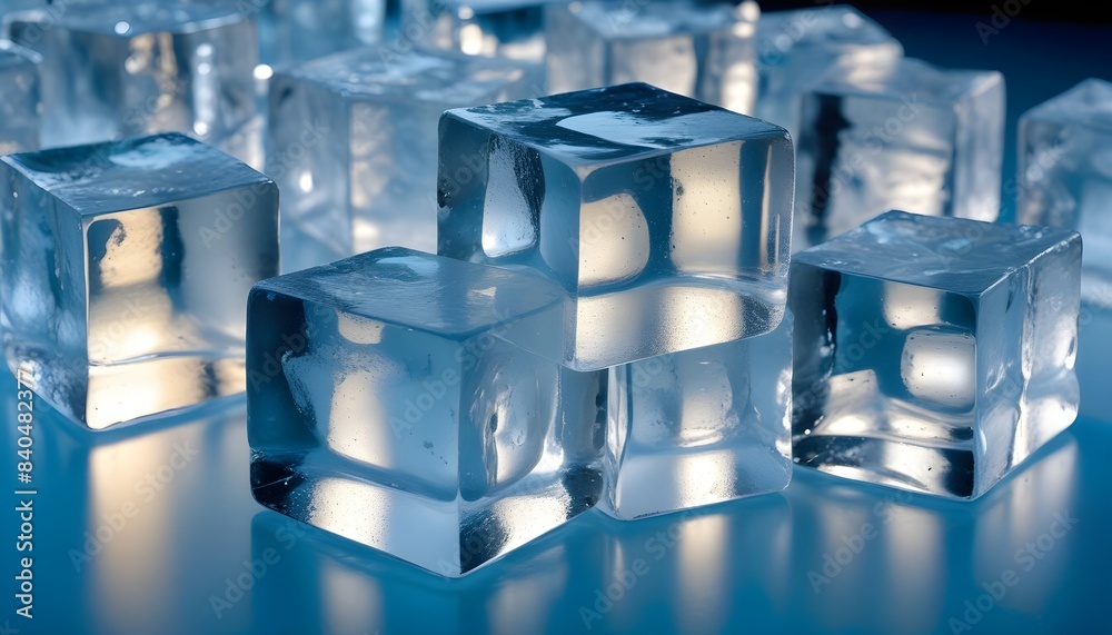Isolated Icecubes, blocks of ice in cubes Isolated Icecubes, blocks of ice in cubes