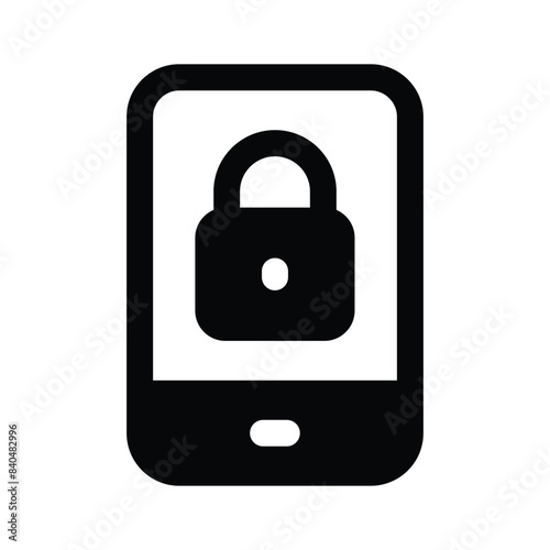 Padlock inside mobile, vector design of mobile security