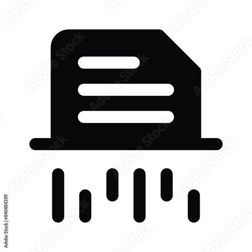 Paper shredder icon design, cutting machine vector