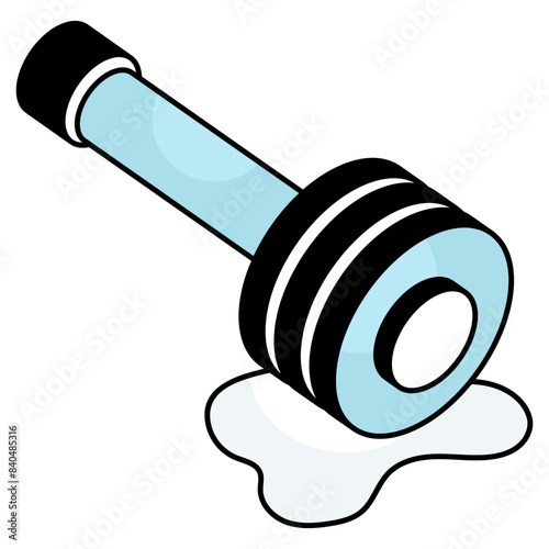 A flat design icon of honey wand