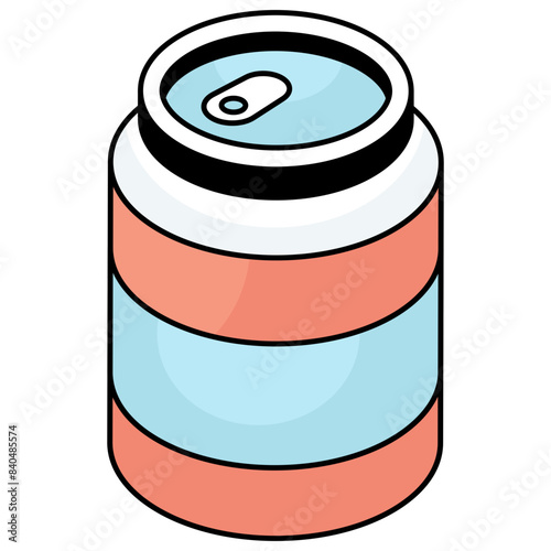 A colored design icon of canned food