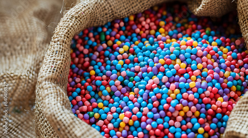 regrind of milled plastic goods with color for recycling industry and plastic bag