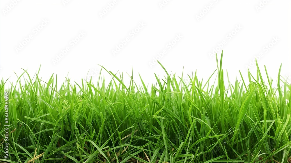 Fototapeta premium long green grass isolated on white background