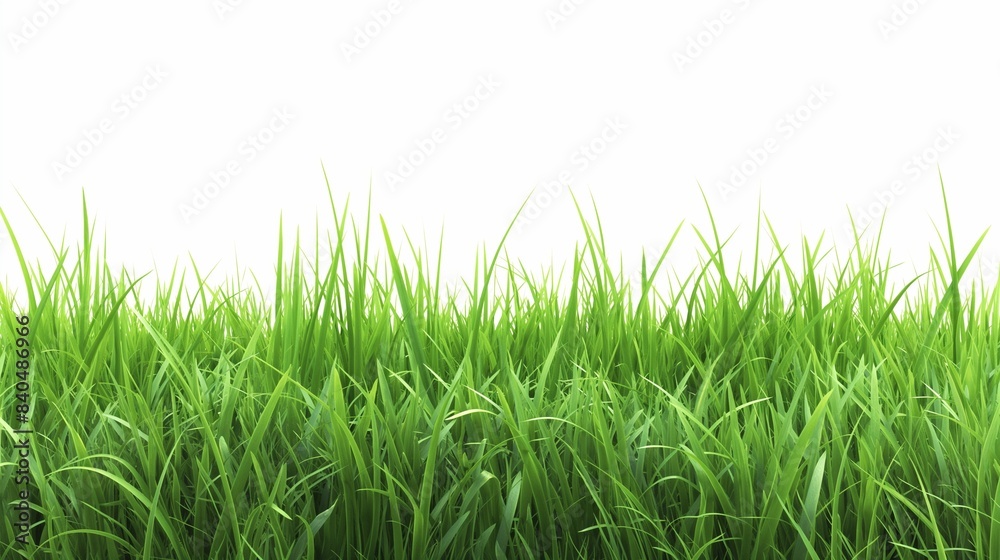 Fototapeta premium long green grass isolated on white background