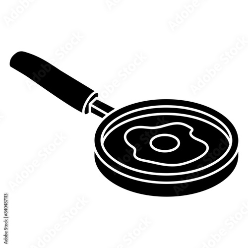 A flat design icon of fried egg