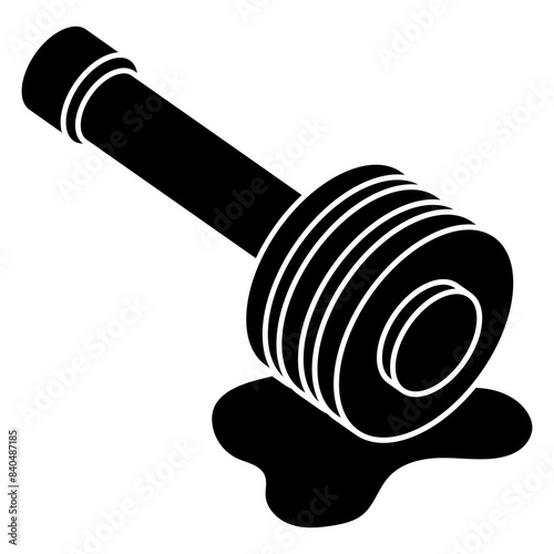 A flat design icon of honey wand