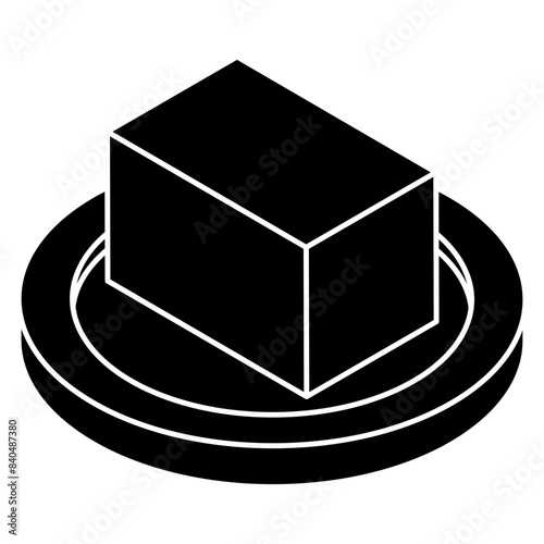 A beautiful design icon of butter block