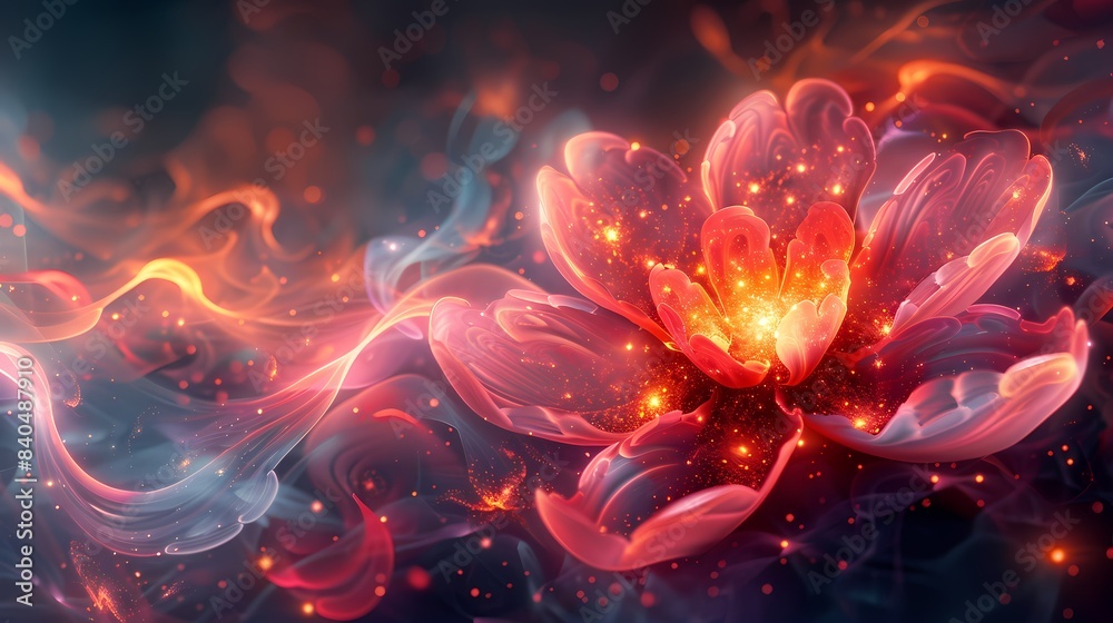 Digital technology translucent dreamy flowers and plants abstract graphics poster web page PPT background Digital technology translucent dreamy flowers and plants abstract graphics poster web page PPT background