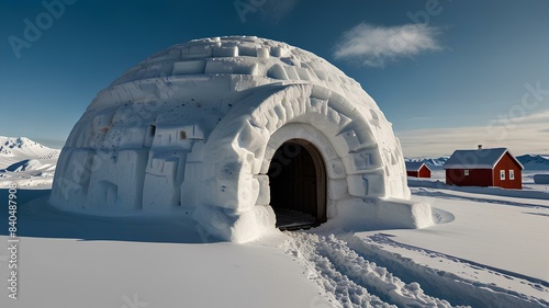 Traditional igloo, reflecting the ingenious architecture of the Inuit people in the Arctic regions.