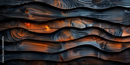 Dark Wave Design Abstract Burnt Oak Wood Background. Concept Dark Wave Design, Abstract, Burnt Oak Wood, Background