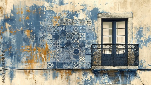 Portuguese Azulejos Art Collage: Historic Elegance

