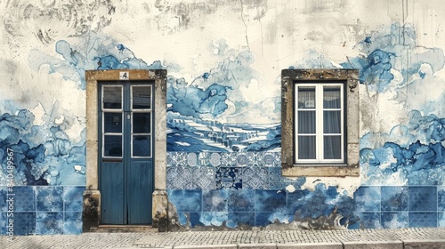 Portuguese Azulejos Art Collage: Historic Elegance

