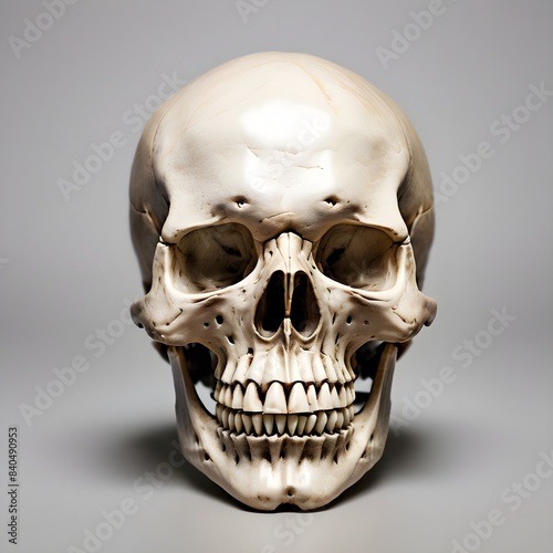 human skull on white background 