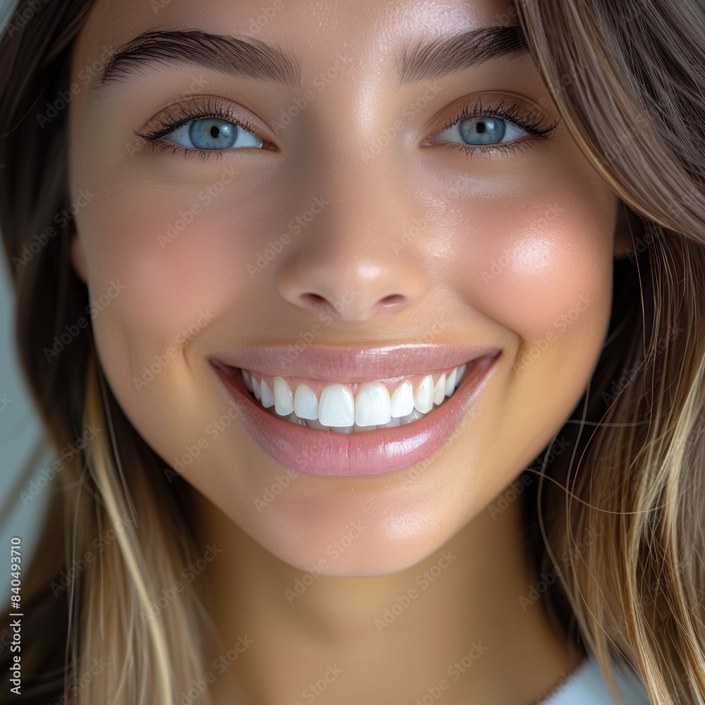 perfect smile with beautiful veneers on a 30 year old female model, woman perfect smile with beautiful veneers on a 30 year old female model, woman