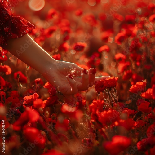 Hand in the Field of Poppies