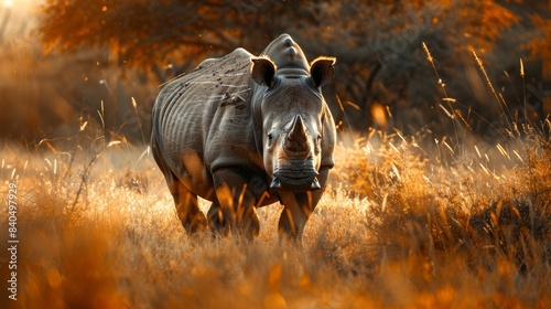 Majestic Rhino in High-Resolution Photo capturing rugged features