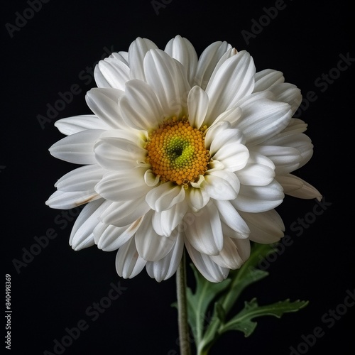 flower Photography  Chrysanthemum boreale copy space on right  Isolated on black Background