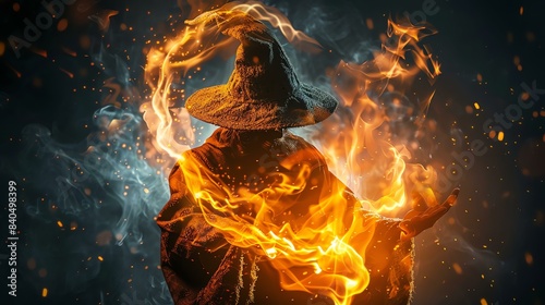 Fire wizard casting a spell.
