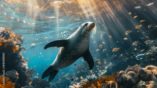  Sleek and Playful Seal Splashing in the Water 