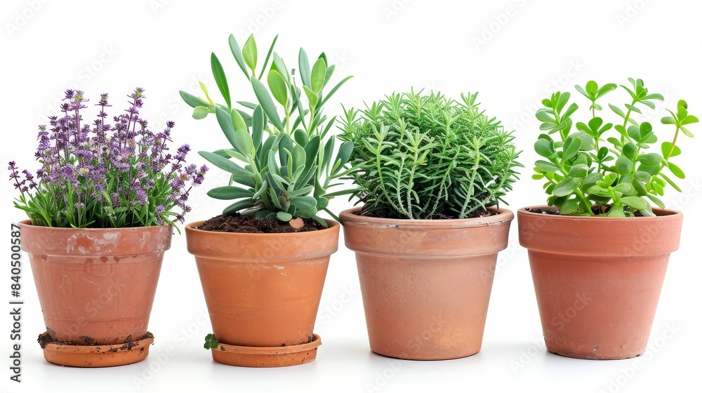 Set of Gardening plant pot on white background Set of Gardening plant pot on white background