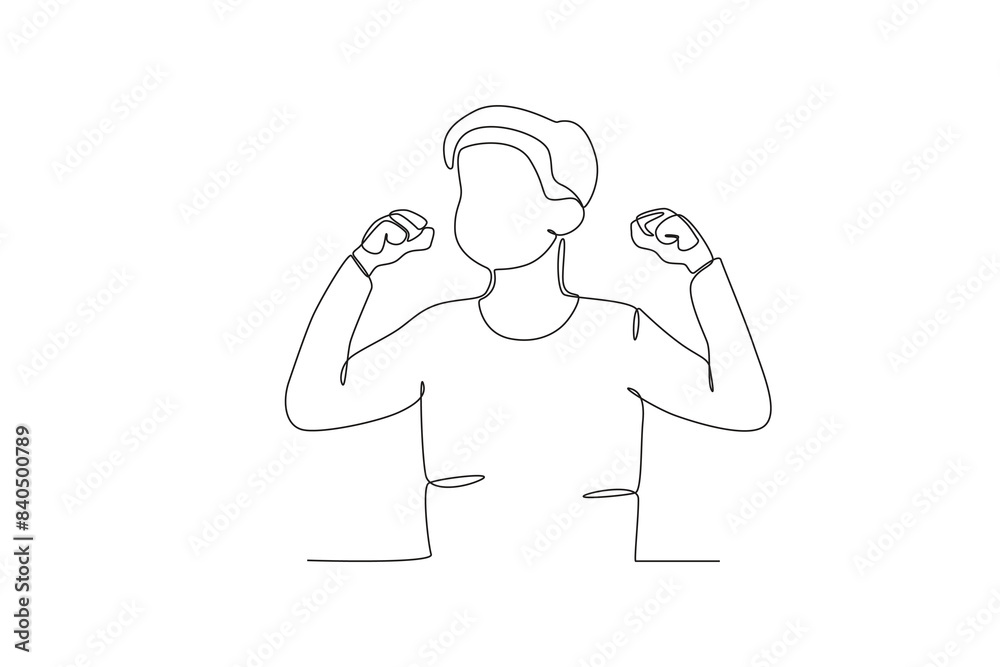 Continuous one line drawing of Excited boy, child day concept. Modern continuous line draw design graphic vector illustration
Continuous one line drawing of Excited boy, child day concept. Modern continuous line draw design graphic vector illustration