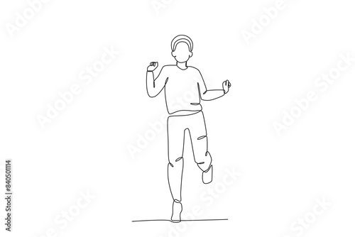 
Continuous one line drawing of Happy boy, child day concept. Modern continuous line draw design graphic vector illustration
