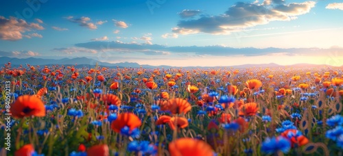 Stunning Wildflower Field at Sunset