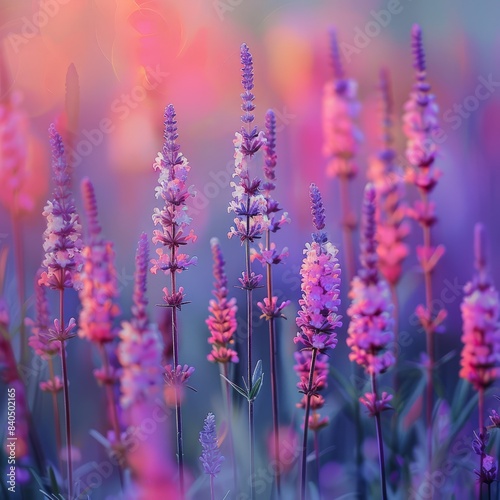 Vibrant Lavender Fields with Soft Blur Background