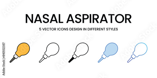 Nasal Aspirator icons vector set stock illustration.