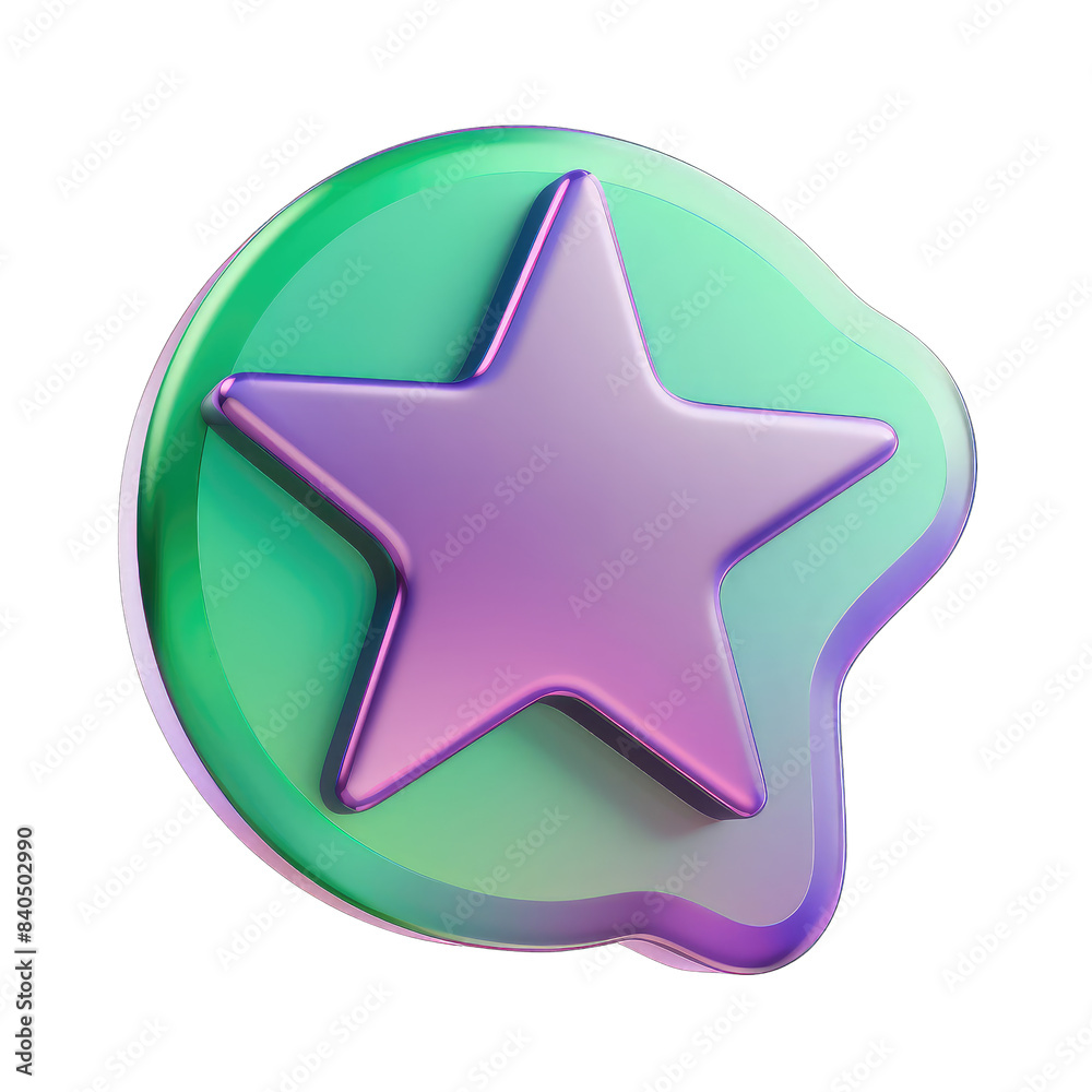 beautiful rendering speech bubble with star. Favorite, best, top, award concept isolated on transparent background beautiful rendering speech bubble with star. Favorite, best, top, award concept isolated on transparent background