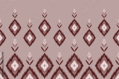 Ethnic abstract ikat art. Seamless pattern in tribal, folk embroidery, Ikat style floral colorful seamless pattern. Can be printed and used as wrapping paper, wallpaper, textile, fabric. 