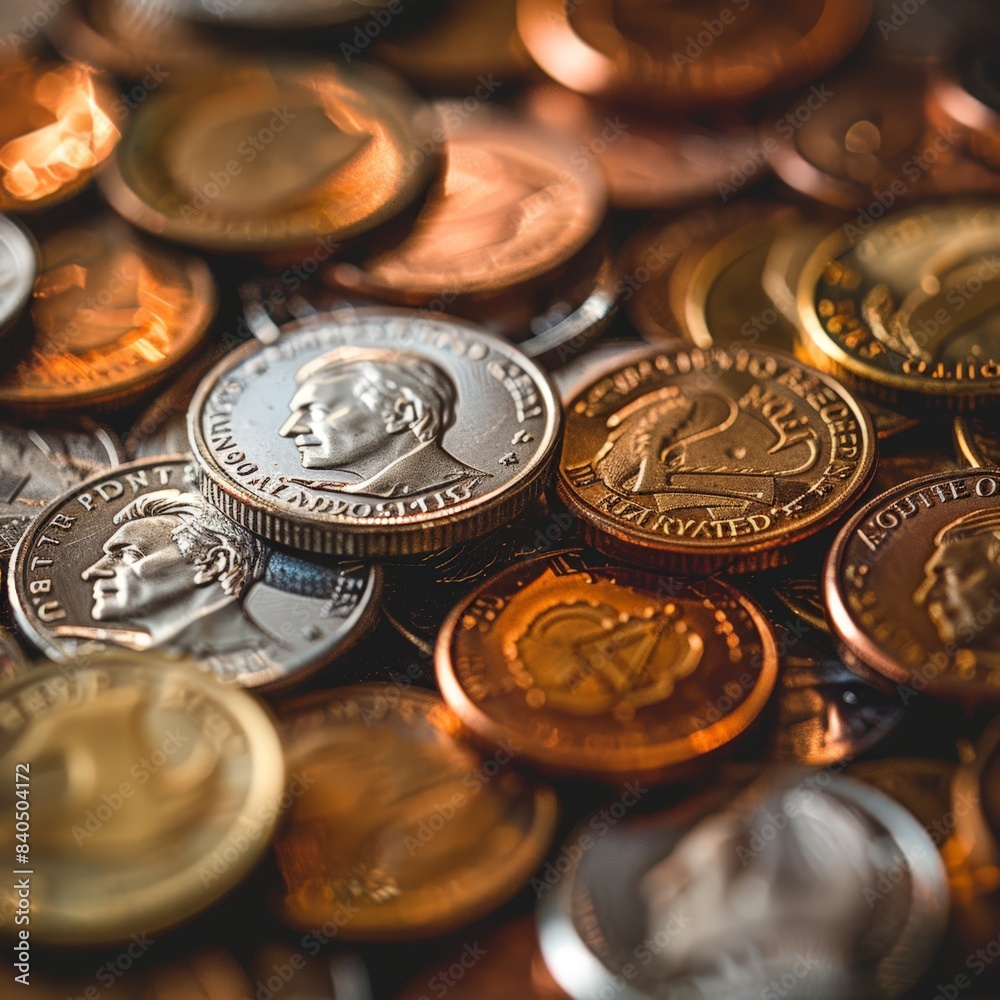 Money Collection: Copper Pennies and Gold Coins Money Collection: Copper Pennies and Gold Coins