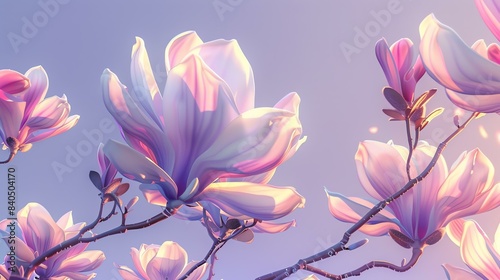 Elegant magnolia flowers. Floral background. Pastel colors. Spring or summer concept.