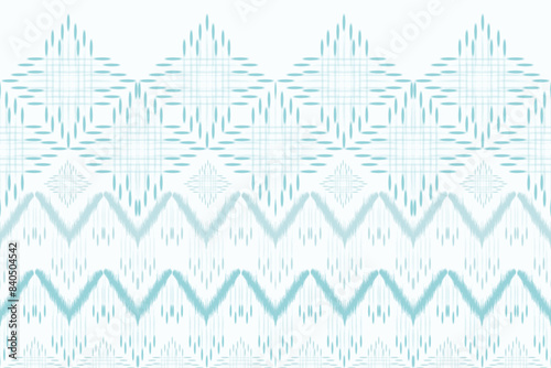 Ethnic abstract ikat art. Seamless pattern in tribal, folk embroidery, Ikat style floral colorful seamless pattern. Can be printed and used as wrapping paper, wallpaper, textile, fabric. 