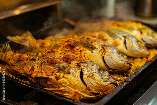 fried dorada fish in the hood photo