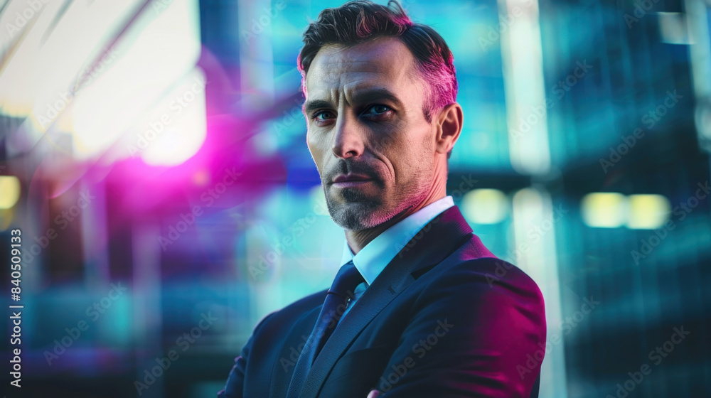 businessman standing in front modern office building, confident individuality in suit, successful entrepreneur and manager, professional view young adult, alone, working in corporate. businessman standing in front modern office building, confident individuality in suit, successful entrepreneur and manager, professional view young adult, alone, working in corporate.