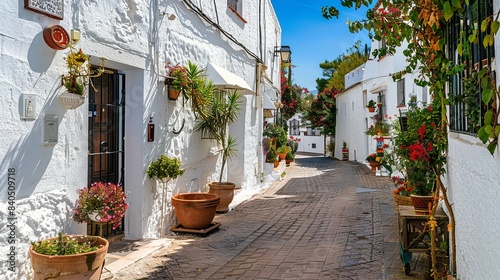Mojacar, an Andalusian village with white streets, in the province of Almeria, Andalusia, Spain. photo