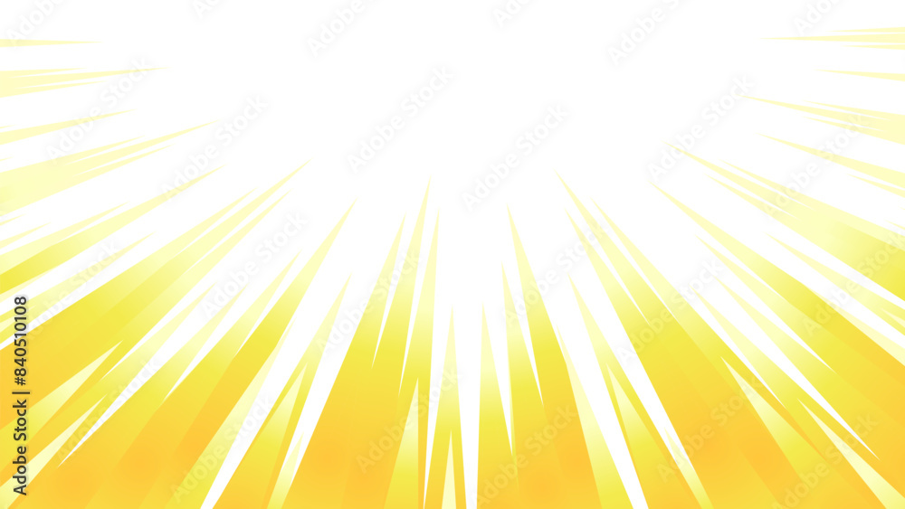 黄色のグラデーションの集中線